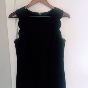 JCrew Black Scallop Dress